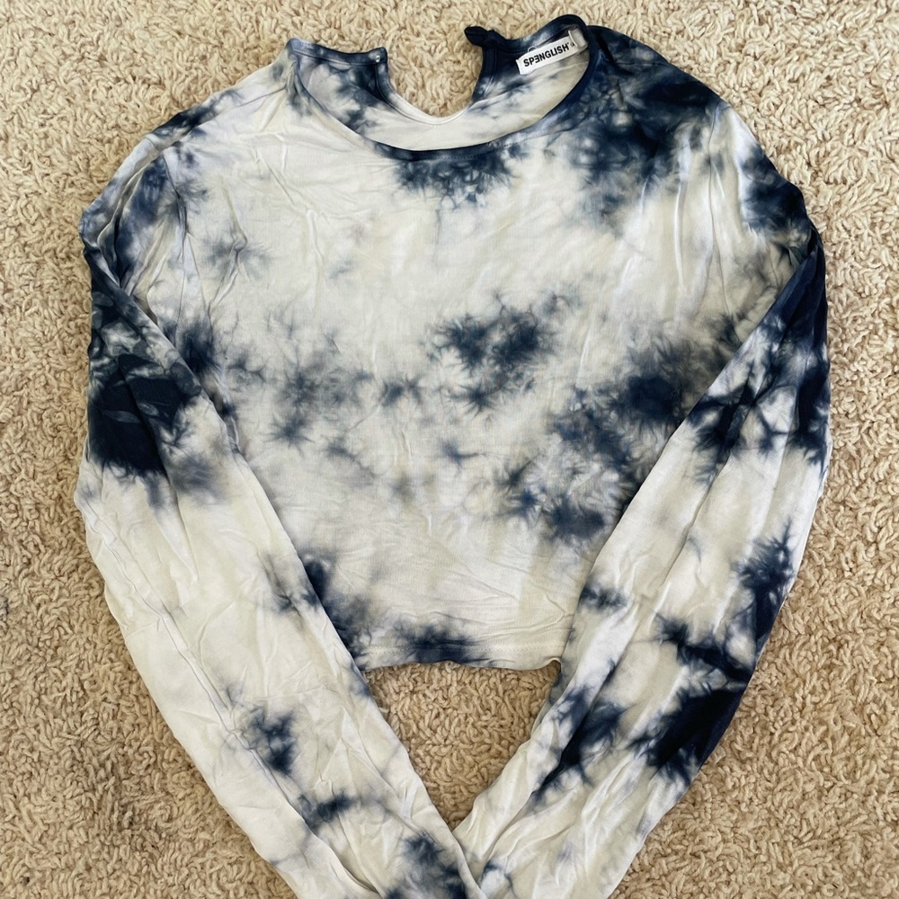Tie Dye long sleeved cropped top